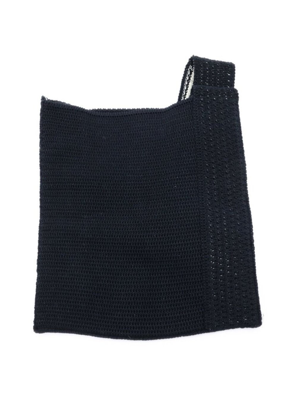 Celine Clochette Logo Shoulder Bag Knit Black White Cotton
